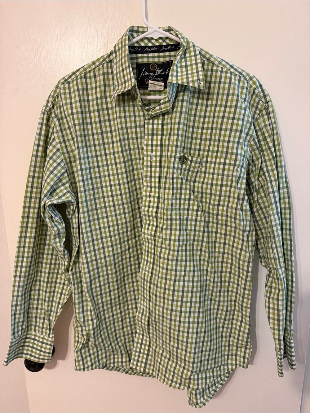 George Strait x Wrangler Green & White Gingham Button-Down Shirt